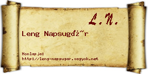 Leng Napsugár névjegykártya